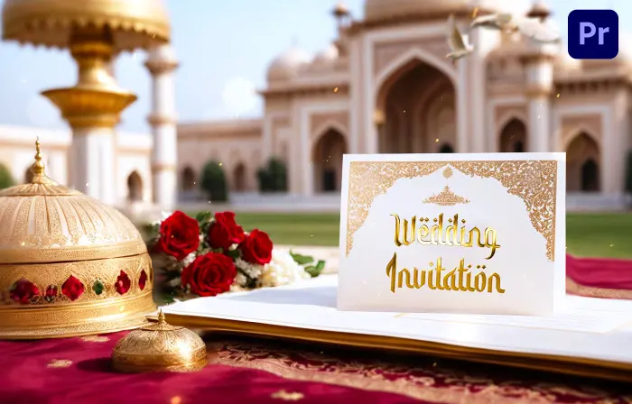 Arabic Wedding Invitation Golden 3D Design Slideshow